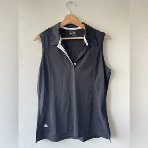adidas Black Sleeveless Muscle Tee with White Trim